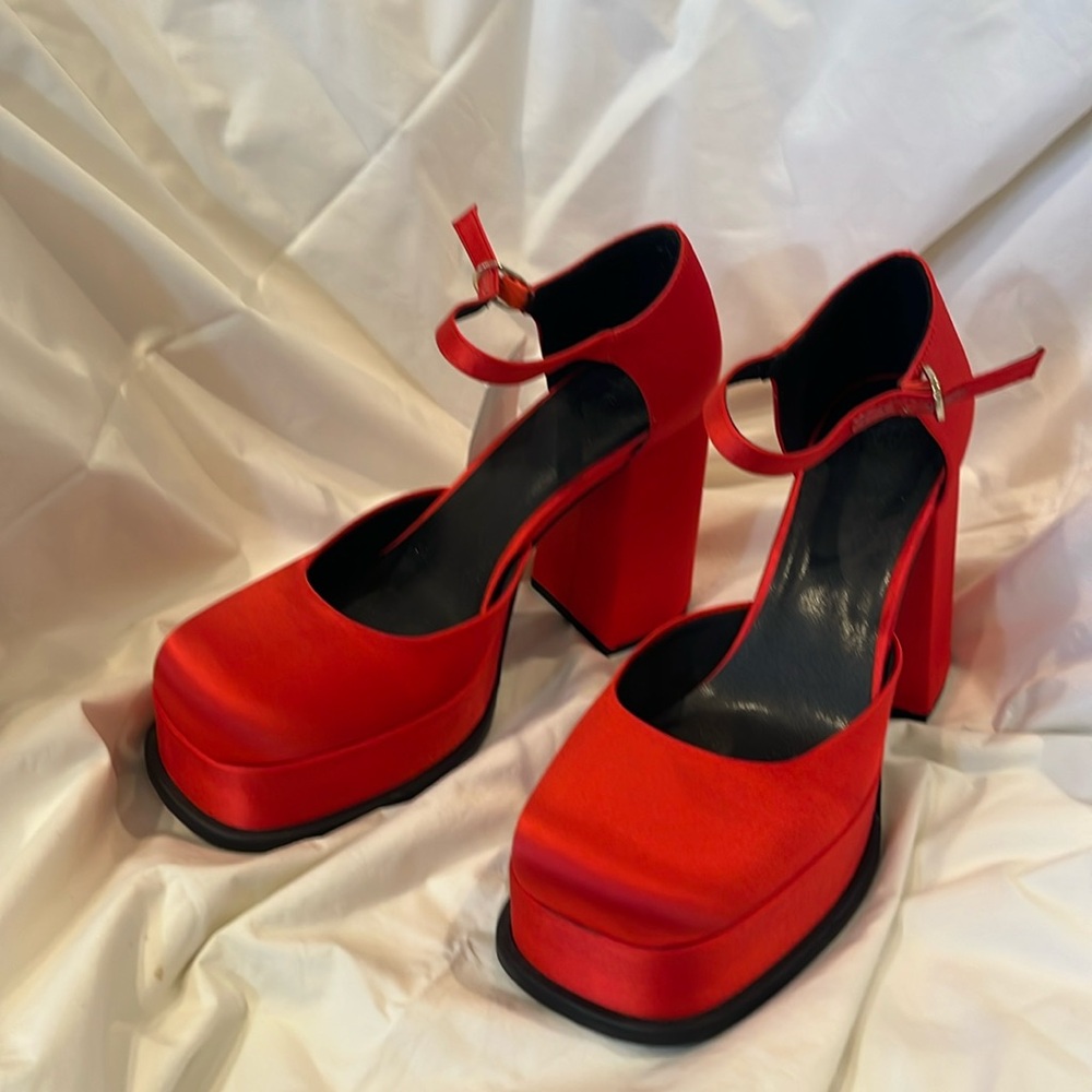 Platform Red Satin Women’s Heals